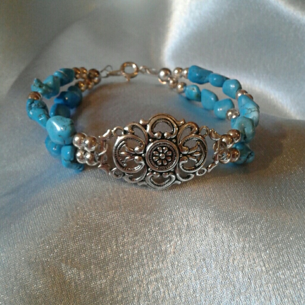 *Sale*Double stranded turquoise beaded bracelet